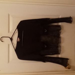 Large Black Mesh Shirt